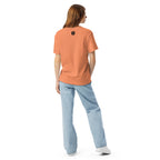 Me and My Boys heavyweight T-shirt in terracotta, back view
