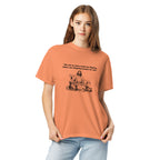 Me and My Boys heavyweight T-shirt in terracotta, alternate front view