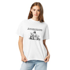 Me and My Boys heavyweight T-shirt in white, alternate front view