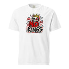 No Kings white heavyweight T-shirt, front view