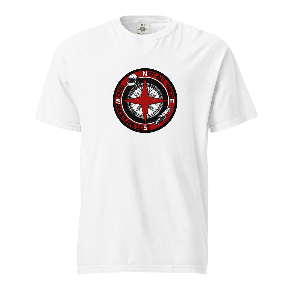 Not All Those white heavyweight T-shirt, front view