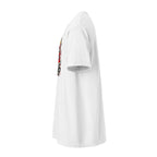 No Kings white heavyweight T-shirt, left-side view