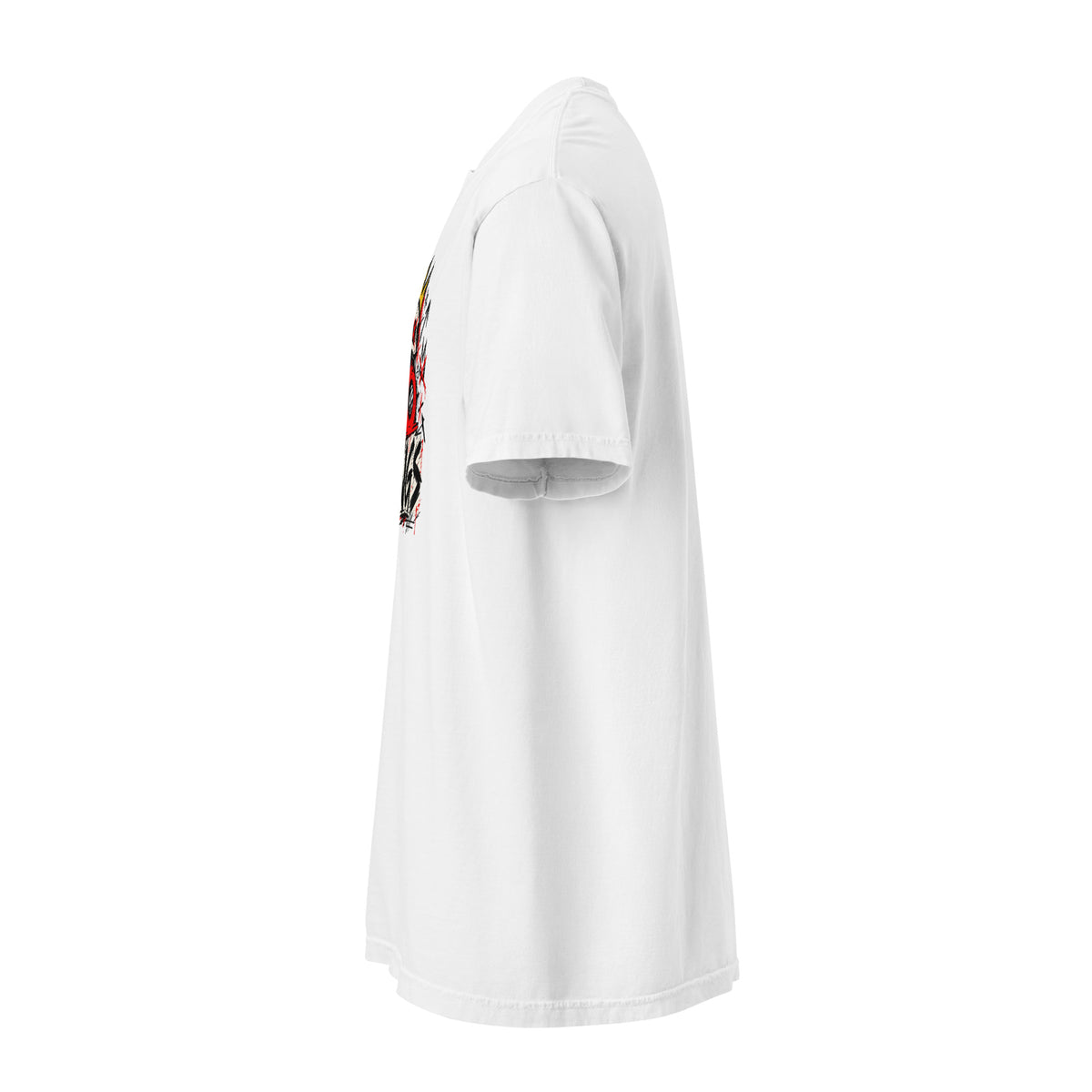 No Kings white heavyweight T-shirt, left-side view