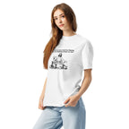 Me and My Boys heavyweight T-shirt in white, left-front view