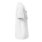 Me and my boys white heavyweight T-shirt, right-side view