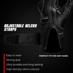 Black Ninja motorcycle gloves adjustable wrist strap detail