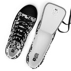 Redacted black women's high-top canvas shoes, detail view