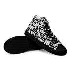 Redacted black women's high-top canvas shoes, right-side view